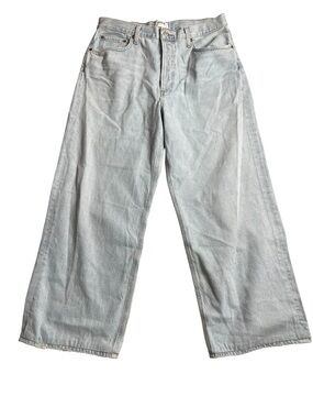 Agolde Relaxed Wide-Leg Jeans in Light Blue Wash